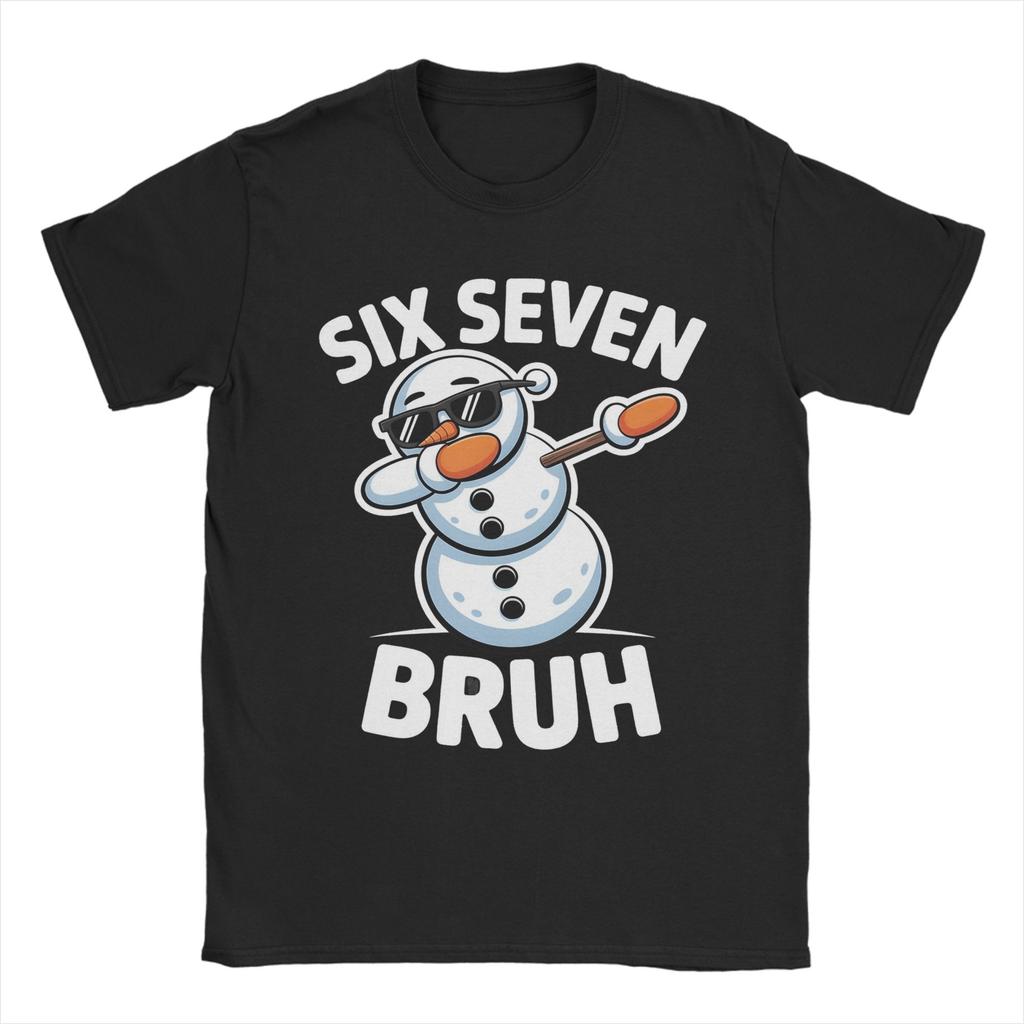 Unisex Women TShirt Bruh Brainrot Meme Casual Cotton Tees Short Sleeve Six Seven T Shirts Crewneck Clothes Graphic