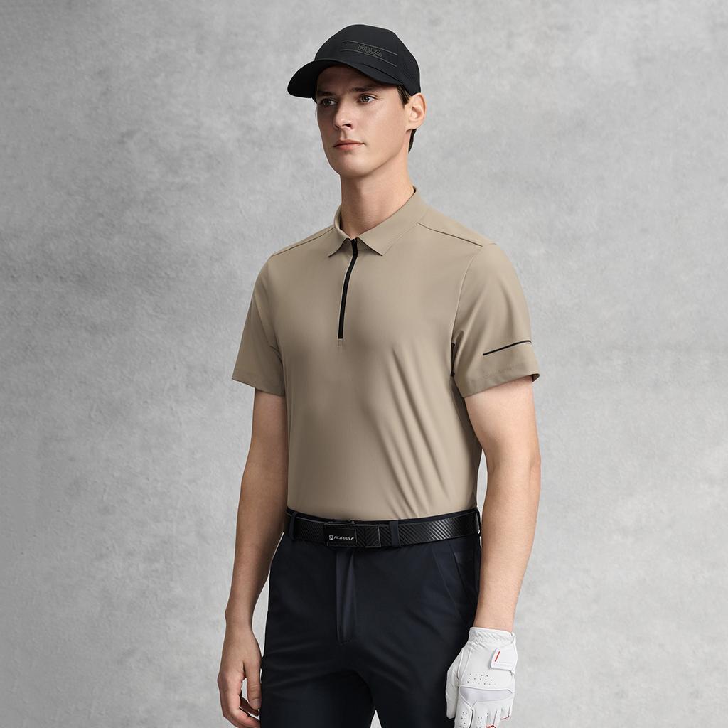 FILA Golf Series Fashion Simple Classic Basic Sports Comfortable Short Sleeve Polo Shirt Men tops Light-Rock-Gray A11M625163FGY