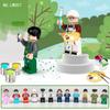 Lw007 Urban Professional Action Figure Small Particle Cartoon Blocks Toy Nurse Firefighter Police Racer Blocks