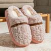 Winter plush cotton slippers women's indoor non-slip thick-soled plush warm couple fashion high-end confinement shoes