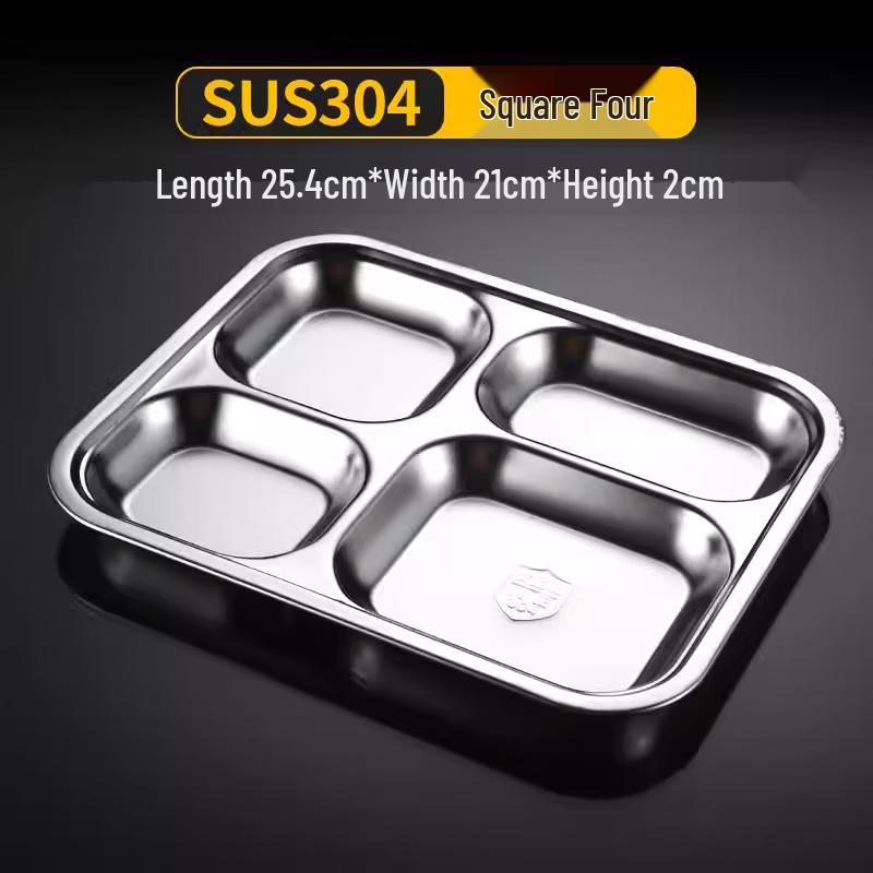

304 Stainless Steel Divided Lunch Tray