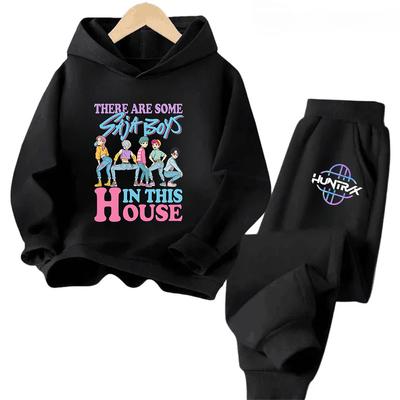 Heißer Film KPop Hunters Saja Jungen Kapuzen-Kinder-Hoodies Set Hosenanzug Lässige Mode Junge Mädchen Hosen Set Herbst Winter
