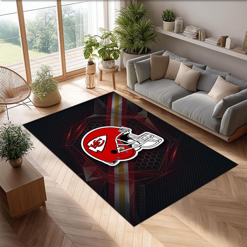 Tappeto in Velluto di Cristallo Kansas City Chiefs Morbido Anti?Tappetino Antiscivolo Comodo per Casa Soggiorno Camera da Letto Tappeto Decorativo