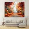 1pc Autumn Maple Forest and Pumpkin Harvest Flags, Thanksgiving Party Background, Holiday Autumn Photography Decoration