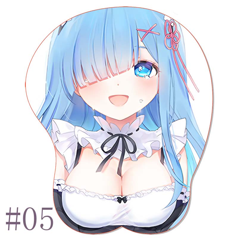 R_Rem R_Re:Zero OPPAI Mouse Pad Wrist Rest Stereo Mousepad Sexy Anime Ram Silicone Wrist Rest BULK Gaming Pad Office Mouse Mat