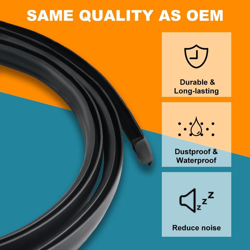 JDMON Roof Drip Molding Strips Weatherstrip Compatible with Toyota Yaris Sedan 2007-2012, Replace 7555152160 7555252140, Left and Right, 2 PCS
