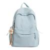 Zaino scolastico carino con ricamo a fiocco, tasca frontale, manico superiore, zainetto casual per uso quotidiano