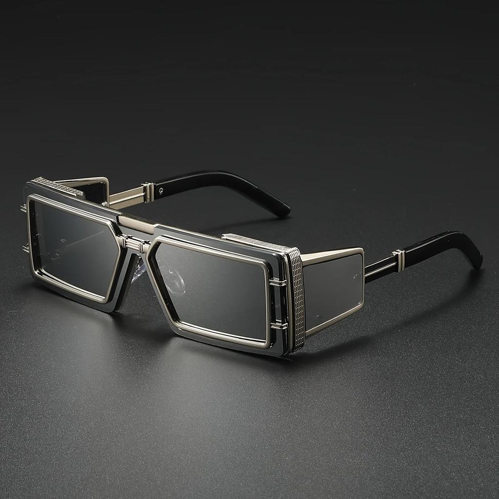 New Metal Men Sunglasses Square Fashion Glasses Steampunk Men Luxury Brand Design Sun Glasses Women Outdoor Punk Eyewear Uv400