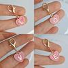 Cute Alphabet 26 Letters Heart Keychain For Bags Earphone Charm Pendants Accessories Gifts With Lobster Buckle