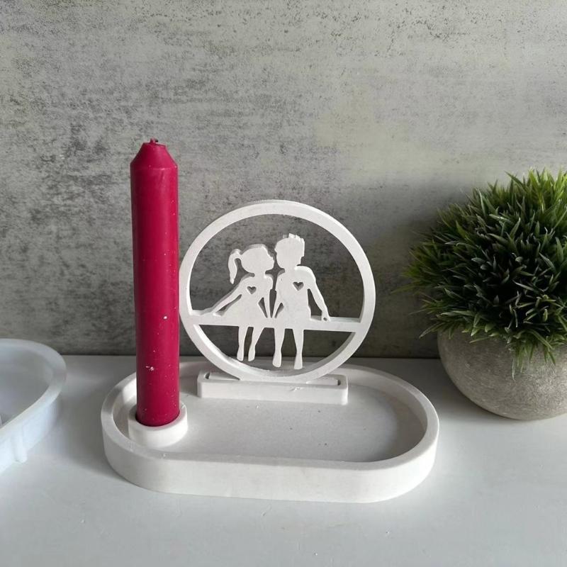 Silicone Craft Molds Silicone Candle Bracket Molds Home Decors Crafting Molds Oval Candle Holder Molds Resin Epoxy Molds