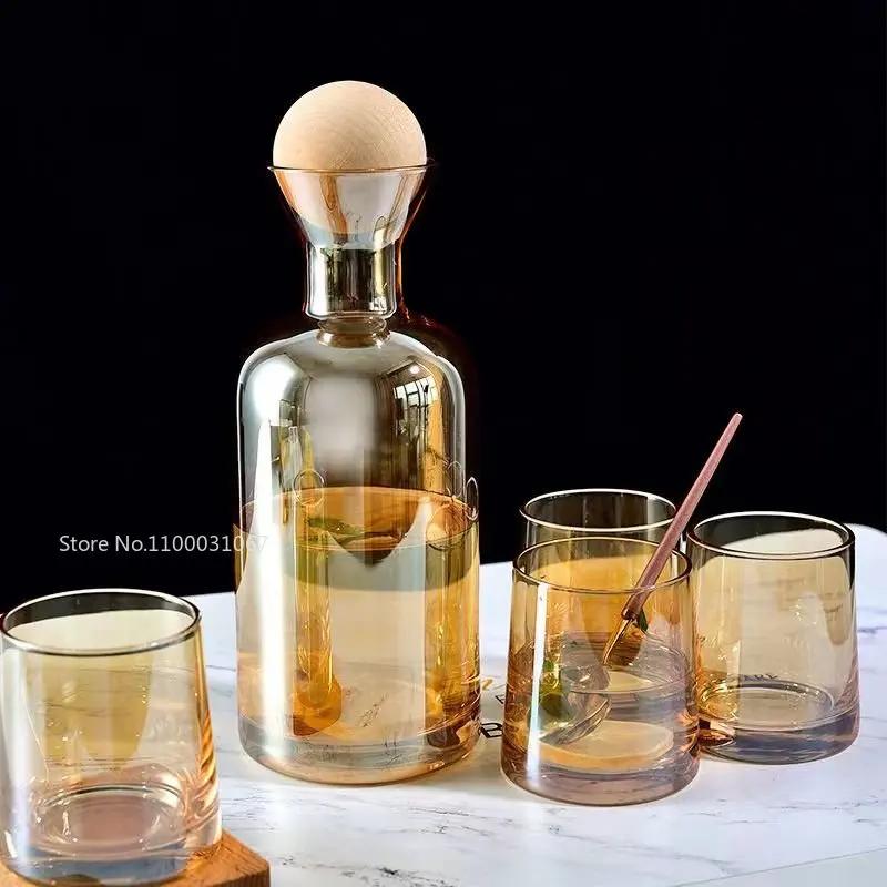 Gray Amber Color Glass Water Pitcher with Handle Heat Resisttant Cold Hot Kettle Large-capacity Tea Pot Water Bottle Juice Jug