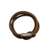 Hermes Leather Herculed Bracelet Brown Leather Used