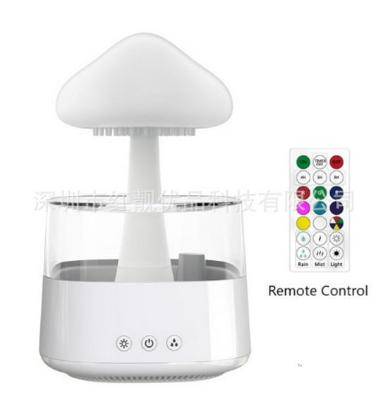 Yağmur Bulutu Aromaterapi Nemlendirici: Renkli Mantar Lambası ve Esansiyel Yağ Difüzörü