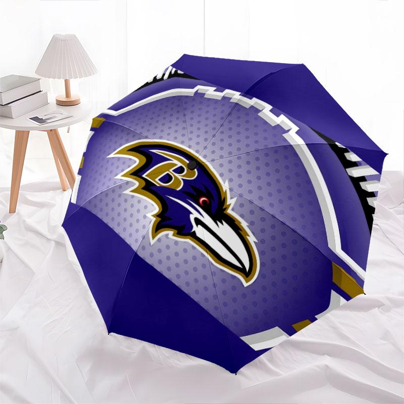 Baltimore Ravens Pattern, Automatic Folding Umbrella, Portable and Foldable Design, 8 Ribs, a Christmas or Birthday Gift.