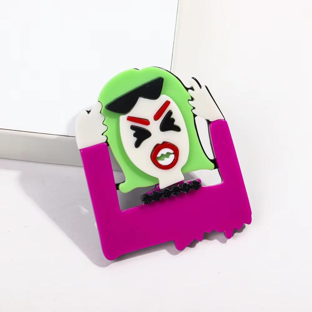 Cute Abstract Lady Acrylic Brooches Pins for Women Personalized Funny Cartoon Girls Figure Resin Badge Jewelry Accessories Gifts