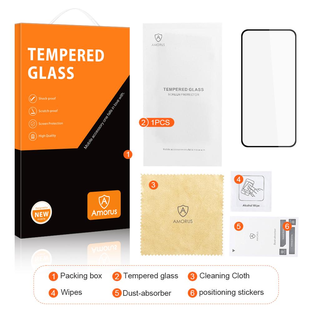 AMORUS For Nothing phone (1) 5G Tempered Glass Anti-wear Anti-stain Full Covering Protector Secondary Hardening HD Clear Silk Printing Full Glue Film