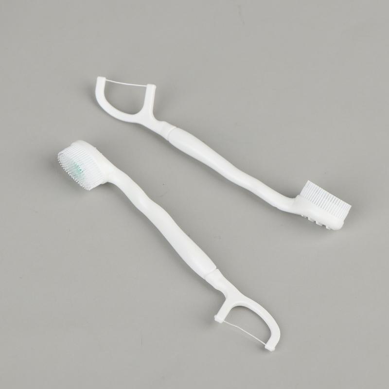 8/16Pcs Portable And Individually Packaged 3-In-1 Brush Head Toothbrush Floss Disposable Toothbrush For Adults On Business Trips