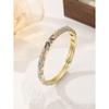New Chinese Ethnic Floral Leaf Rhinestone Gold Tone Embossed Enamel Open Spring Hinge Bangles for Women Vintage Layering Jewelry