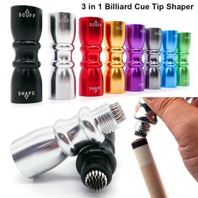 Colorful Cue Tip Shaper Multifunctional Shaper Aerator Tapper Tip Trim Tool Billiard Accessories