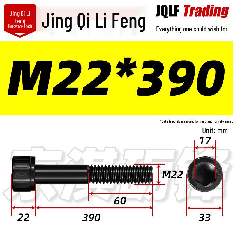 M20-M27 High Strength Blackened Hex Socket Head Cap Screw with Knurled Cylindrical Half Thread