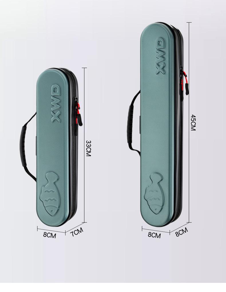 Compact Hard-Shell Fishing Rod Bag - Portable, Small 45cm for Simple Wild Fishing