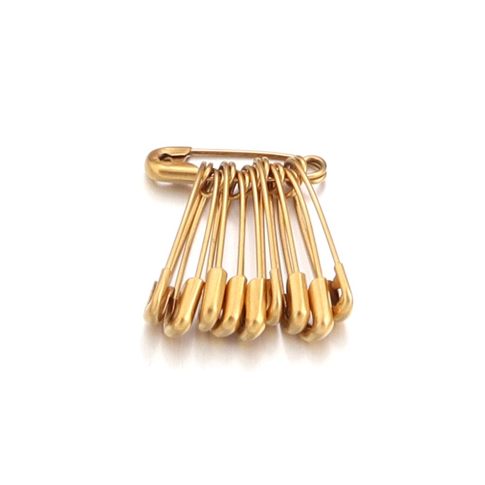 10pcs Stainless Steel Safety Pins 20-56mm Multi Size Gold Steel Color Safety Pins For DIY Home Garment Sewing Tools Accessories