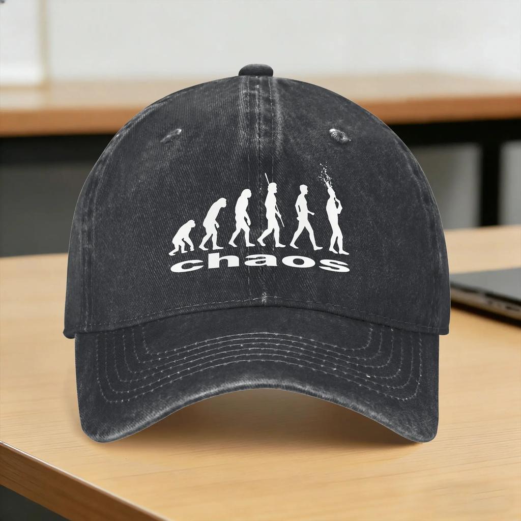More Chaos Evolution Kens Carsons Sun Baseball Cap Classic Couple Women Washed Hip Hop Hats SunProof Kpop Rock Baseball Caps