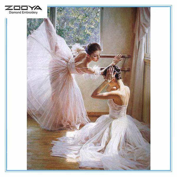

ЗООЯ DIY 5D полный круглый алмаз картина красивая девушка танцовщица вышивка крестиком домашний декор