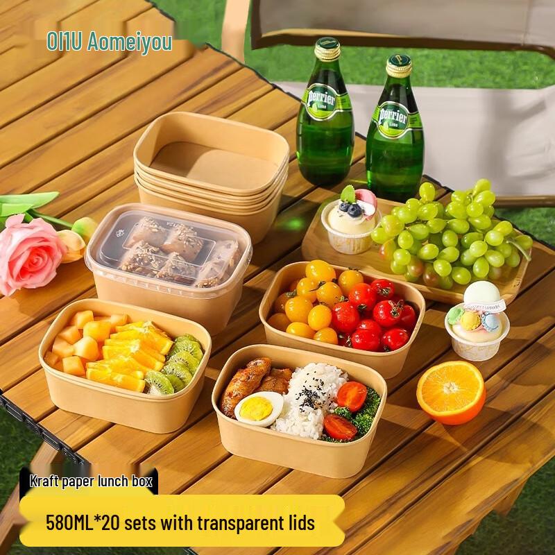 

Aomeiyou Disposable Kraft Paper Food Containers