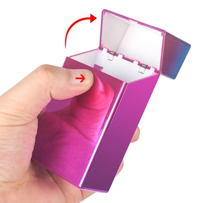 Multifunctional Plastic Cigarette Case Men Flip Lid Cigarette Case Lighter Storage Box Colorful Cigarette Case Portable