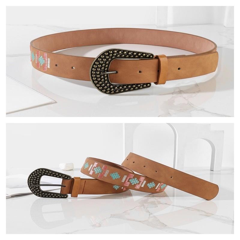 Stylish Ethnic Belt With Embroidered Line Decoration In Retro European Style