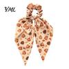 Autumn Theme Hair Ties for Gifts Fall Pumpkin Maple Leaf Tie Women, Bow Knot Ribbon Ponytail Cute Scrunchies Holiday Parties Holder, Soft Fabric