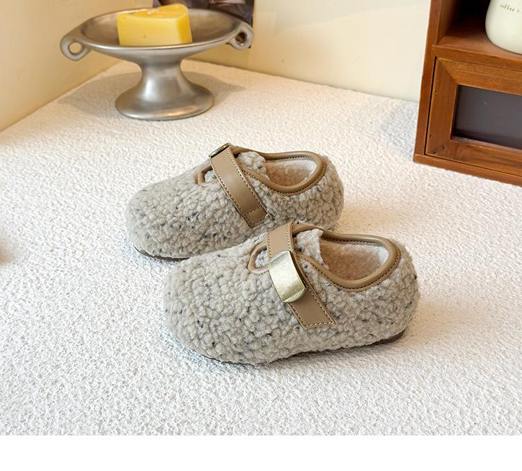 Plüschgefütterte Winter-Mokassins für Mädchen - Warme Baumwoll-Outdoor-Schuhe für kleine Mädchen