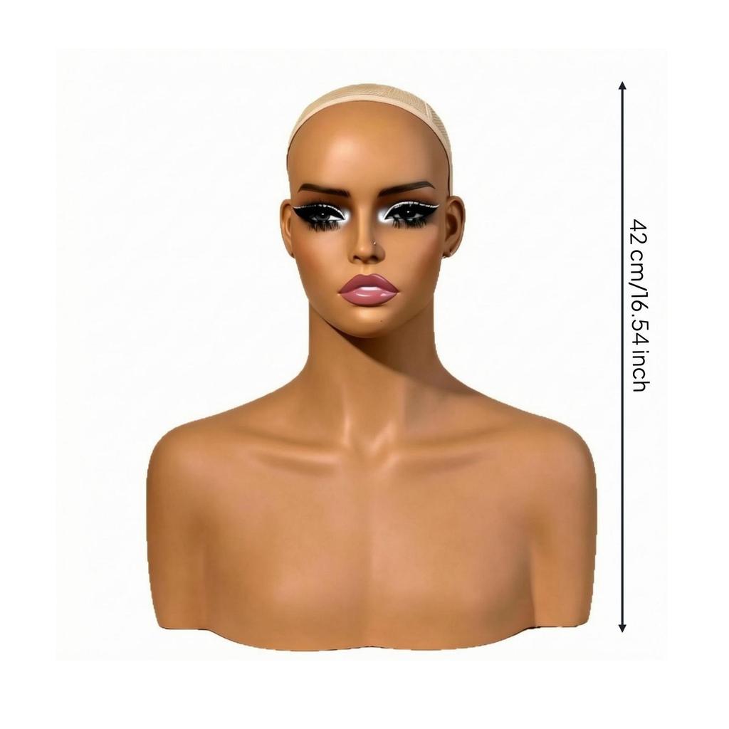 Mannequin Head with Shoulders Toned Hairpiece display Bust Smooth