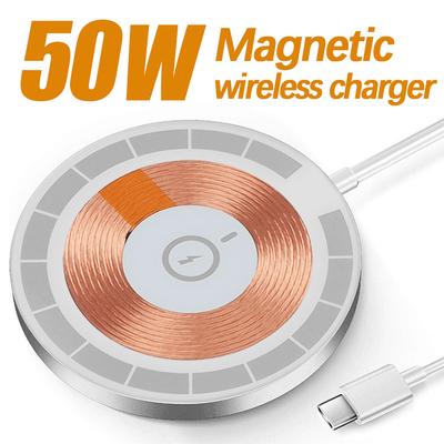 Быстрая магнитная беспроводная зарядка 50 Вт для iPhone 12 12Pro 13 13Mini Быстрая зарядка для Samsung Xiaomi mi Быстрое зарядное устройство