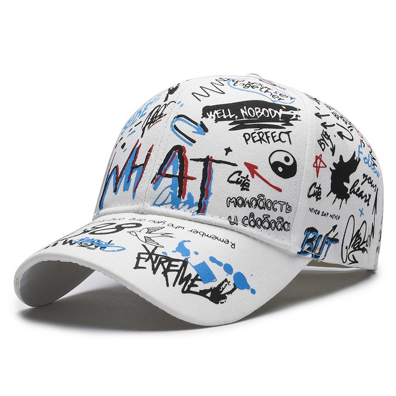 Spring Fashion Graffiti Letter Print Hardtop Baseball Cap Personalized Sun Protection Cap