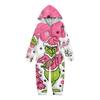 Parent-Christmas Printed Parent-Child Hooded Zip One-piece Homewear