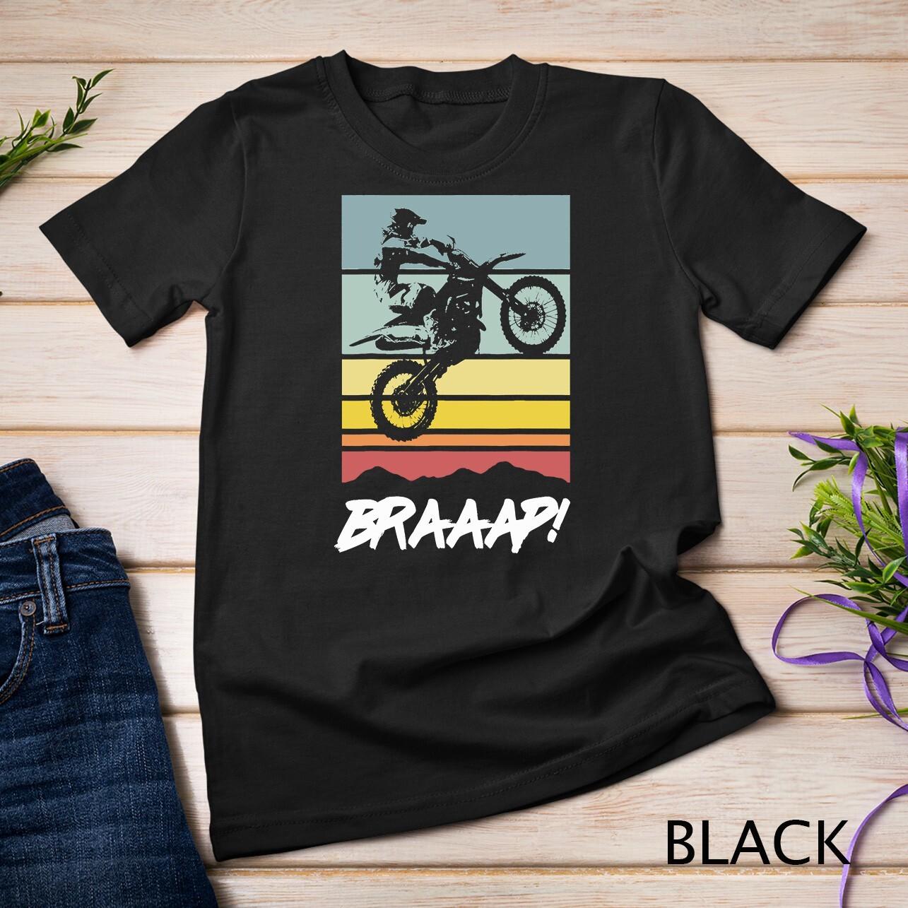 Vintage Dirt Bike Braap-Braaap Funny Motocross Rider T-Shirt Mens Womens Tees Top Unisex T-Shirt Mens Womens Tees Top L