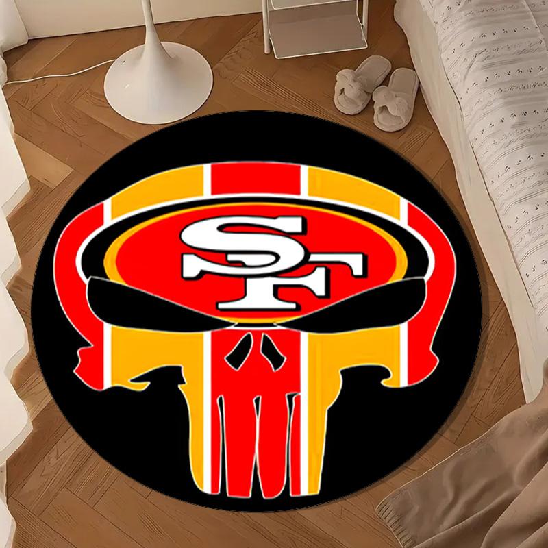 Vintage 49ers Football Round Mat, Anti-slip Circle Carpet Chair Rug For livingroom,Bedroom, Doormat Home Decor Gift Christmas Gifts