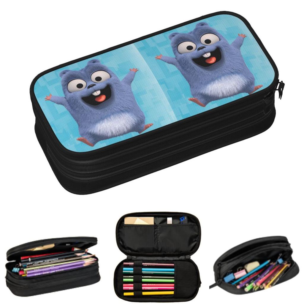 Lindas Fundas de Lápices de Dibujos Animados de Grizzy y los Lemmings para Estudiantes Regalos Estuche para Bolígrafos Bolsa para Lápices Bolsita para Lápices de Gran Almacenamiento