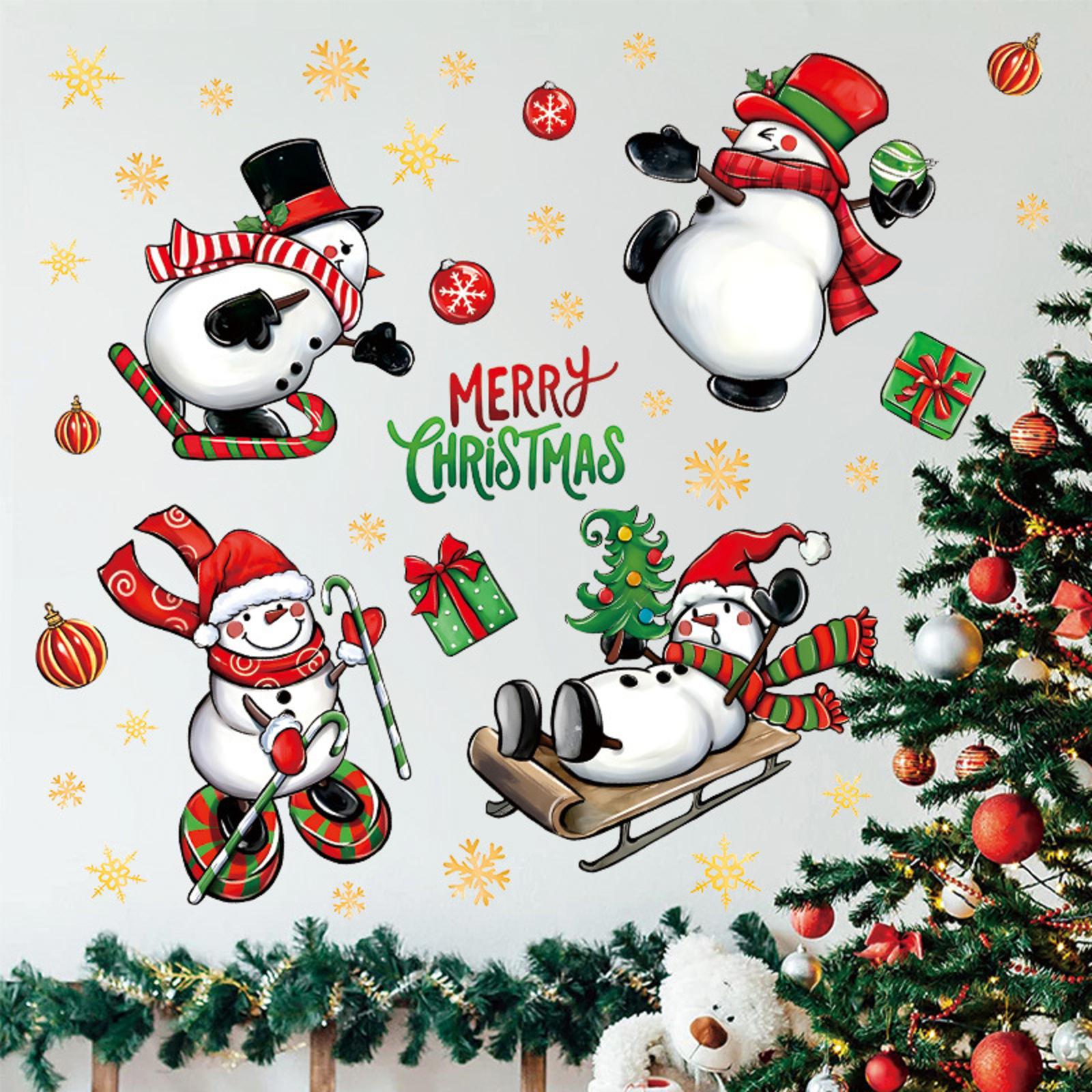 

Рождественские украшения Украшение для праздничной вечеринки Наклейки на окна ПВХ Статические наклейки Украшения для окон One Size