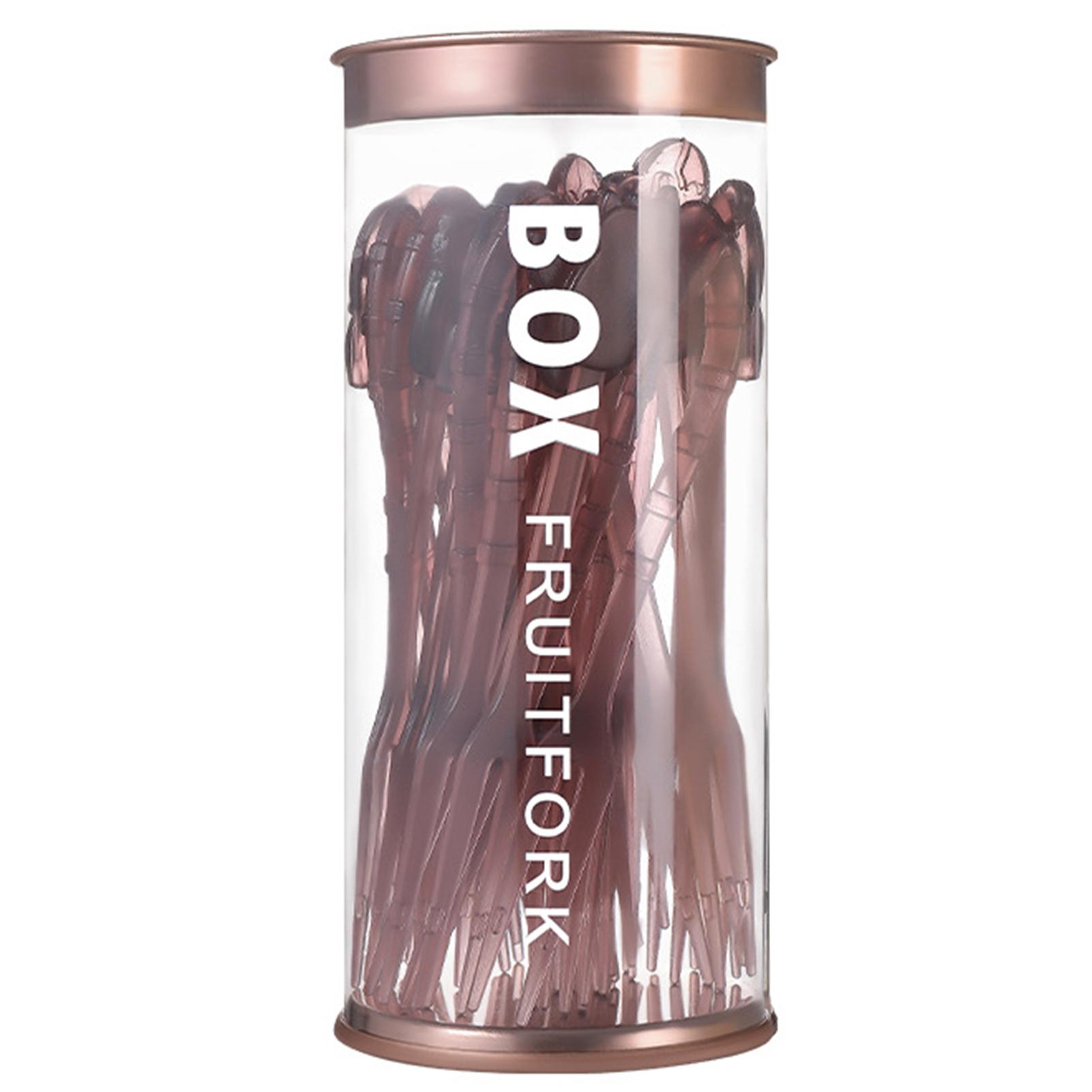 Creative Fruit Fork Disposable Transparent Cake Dessert Stick For Home розовый