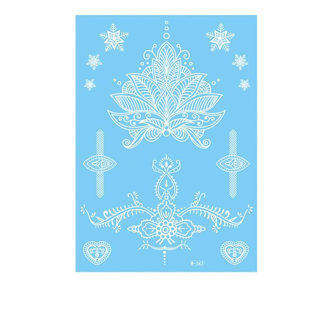 White Lace Arm flower Waterproof Body Art Temporary Tattoos Henna Stickers Tattoo Sticker Simulated