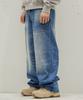 Iseuteuseobiseusyab Cat Brush Washing Denim Pants - M/Blue