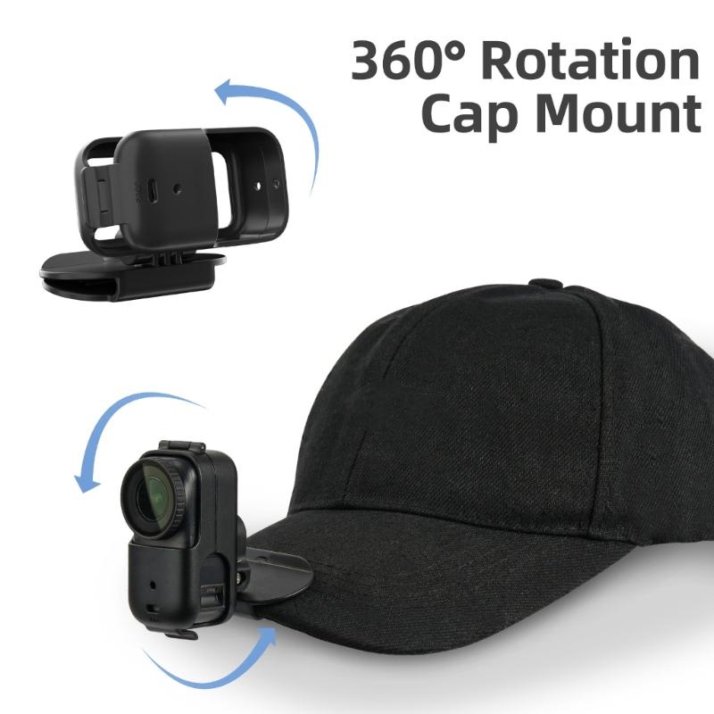 Durability ABS Hat Clip Mount With Front Back Flip 360°Rotations For OsmoNano Camera First Person POV Video Shoot