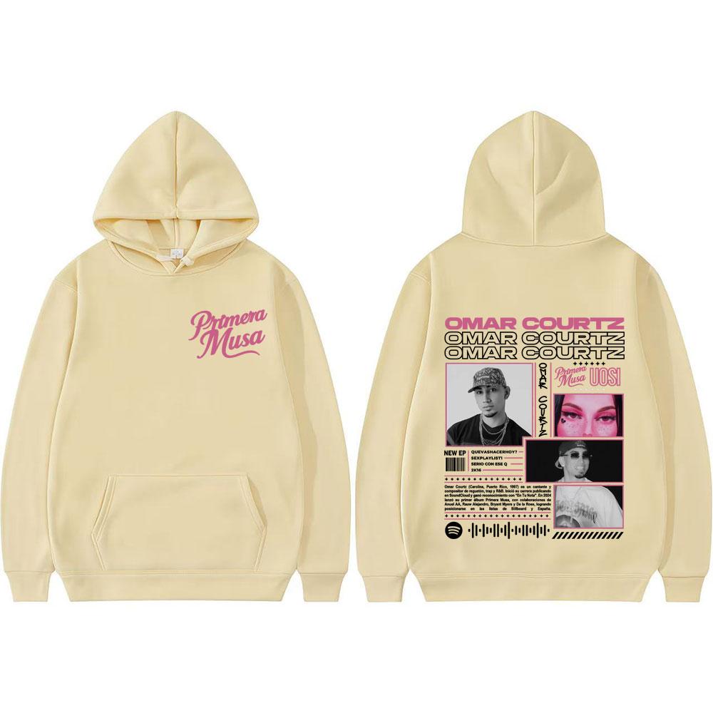 Omar Courtz Primera Musa Album Tour Double Sided Printed Hoodies Men Women Hip Hop Vintage Hoodie Casual Long Sleeve Sweatshirts