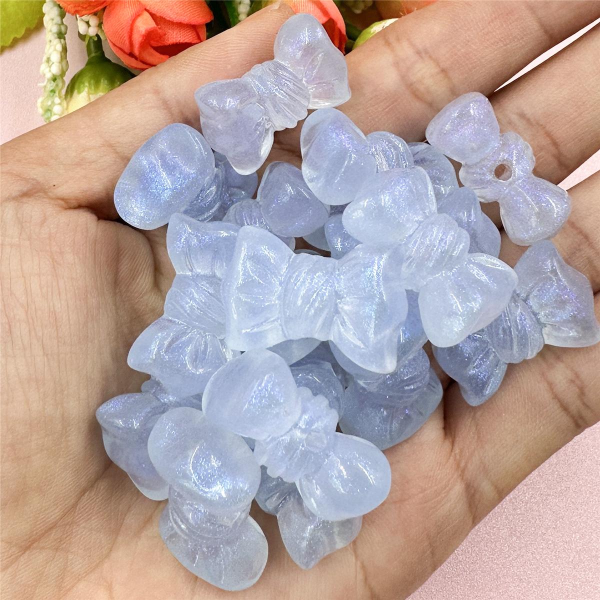 

20 шт. россыпью бусины подвески 16,2*24,2 мм бант изысканные ювелирные изделия изготовление своими руками с отверстием красочные ручная работа материал акрил синий