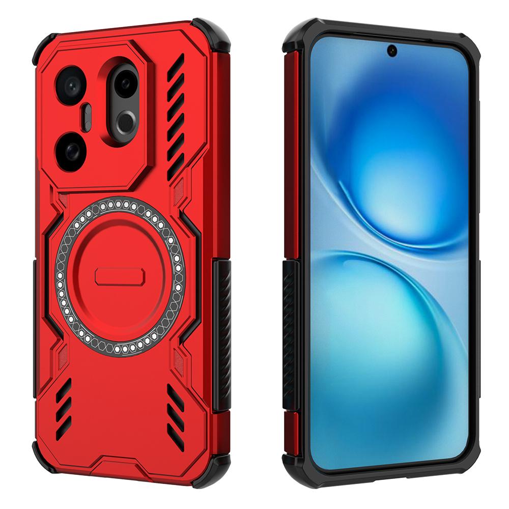 For Vivo X200 FE 5G Magnetic Case Butterfly Armor Hollow Heat Dissipation PC+TPU Phone Cover