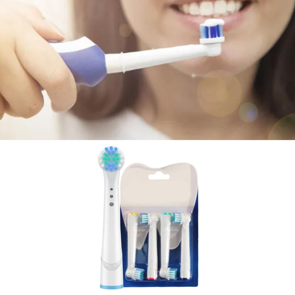 8pcs Electric Toothbrush Heads Soft Round Gum Care Rotary Deep Cleaning Toothbrush Replacement