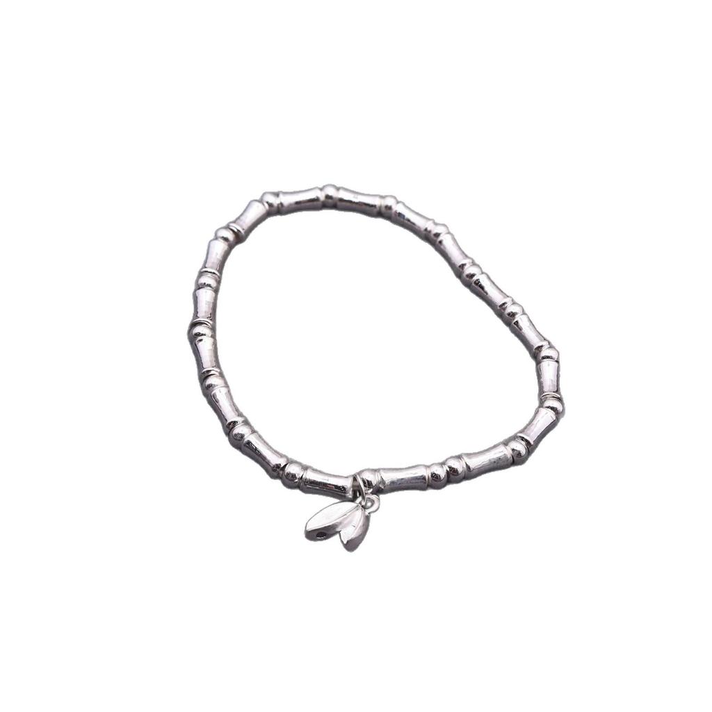 999 Sterling Silver Bamboo Joint Bracelet - Essential Niche Design for Little Fairies
